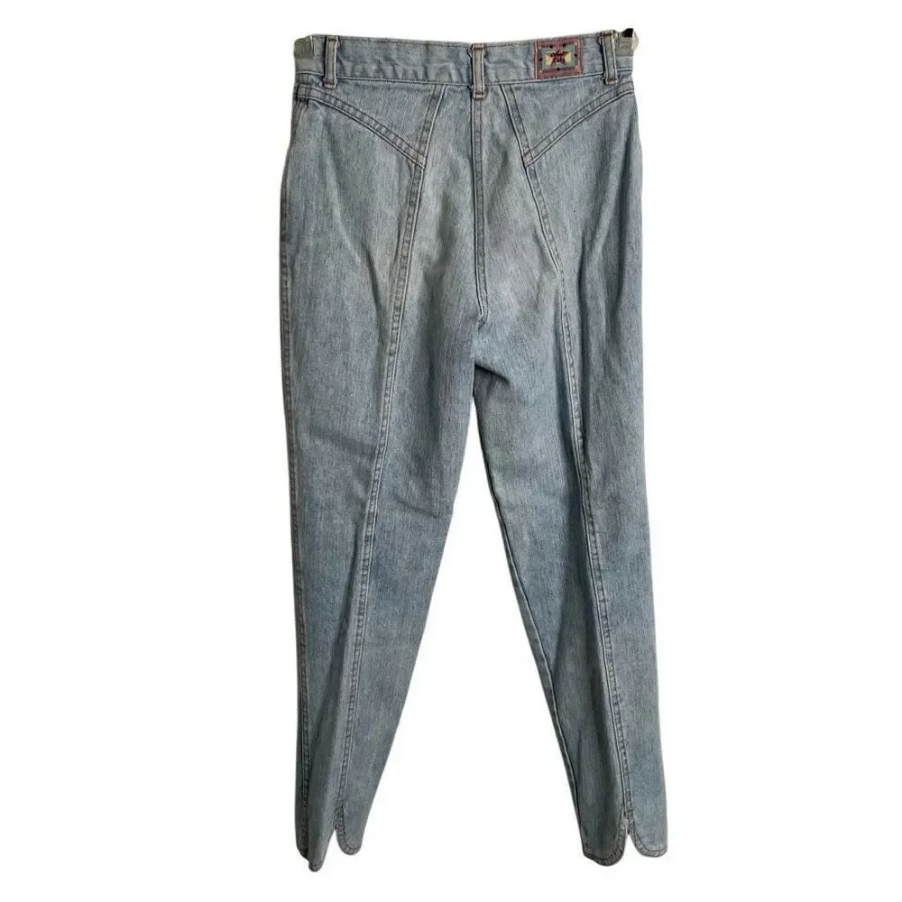 Vtg Chic Kids Acid Wash Jeans 14 High Rise High Waisted Tulip Hem Breakfast Club